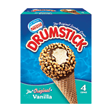 Nestle Drumstick vanilla frozen dairy dessert cone, 4 ct Full-Size Picture